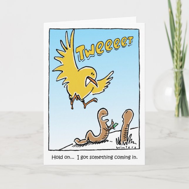 Carte Anniversaire d'oiseau de gazouillement (Devant)