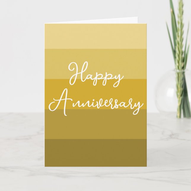 CARTE ANNIVERSAIRE D'OR ROMANTIQUE AMOUR OR 50E MARIAGE (Devant)