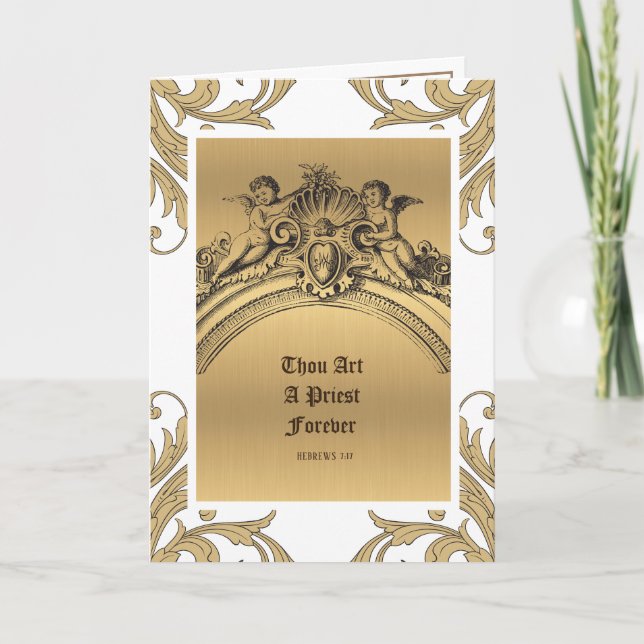 Carte Anniversaire d'Ordination des prêtres cathol (Devant)