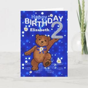 Carte Anniversaire d'ours de nounours de danse 2ème pour