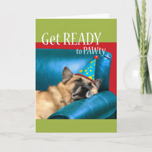Carte Anniversaire drôle, Chien endormi sur canapé avec 