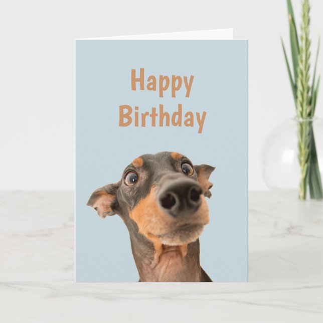 Carte Anniversaire drôle Choqué Chien Humour animal chie (Devant)