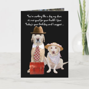 Carte Anniversaire drôle de chien/laboratoire pour mari