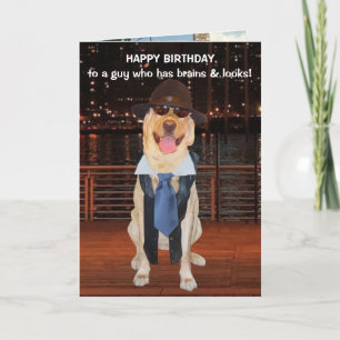 Carte Anniversaire drôle de chien/laboratoire pour son o