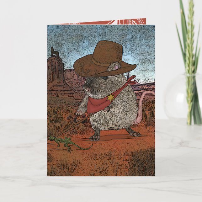 Carte Anniversaire drôle de Cowboy (Devant)