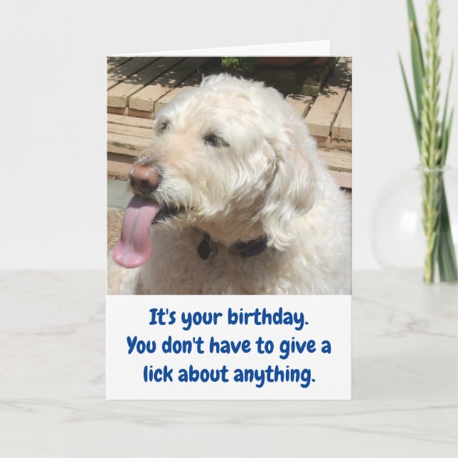 Carte Anniversaire drôle de crème glacée de chien et (Devant)