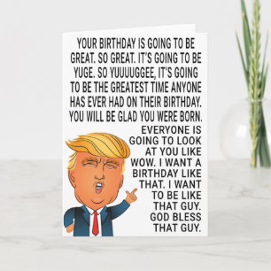 Carte Anniversaire drôle de Donald Trump