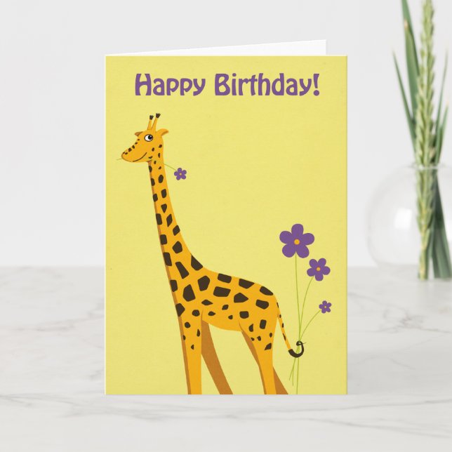 Carte Anniversaire drôle de Giraffe (Devant)