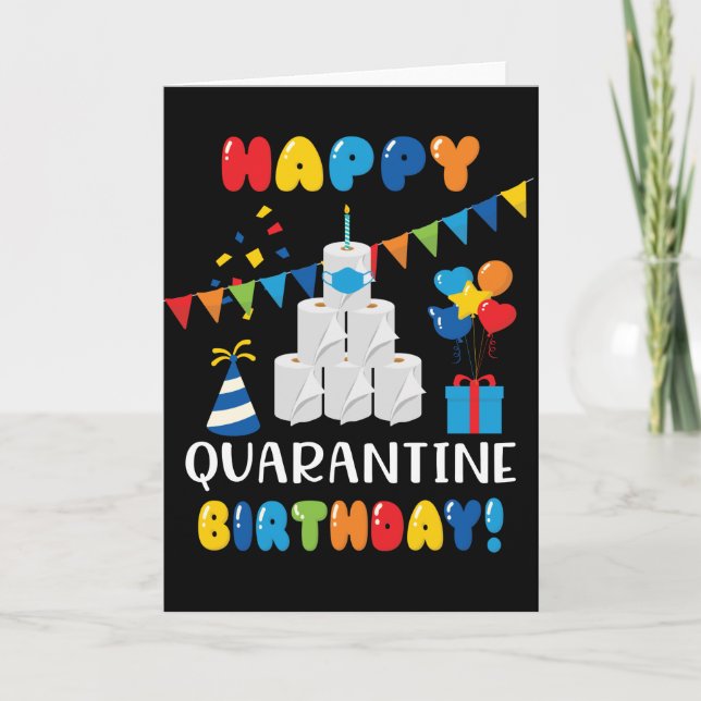 Carte Anniversaire drôle de quarantaine joyeux (Devant)