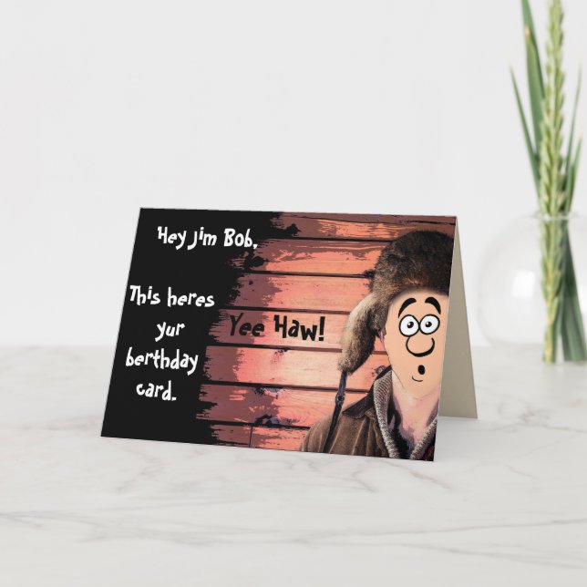 Carte Anniversaire drôle de Redneck Cartoon (Devant)