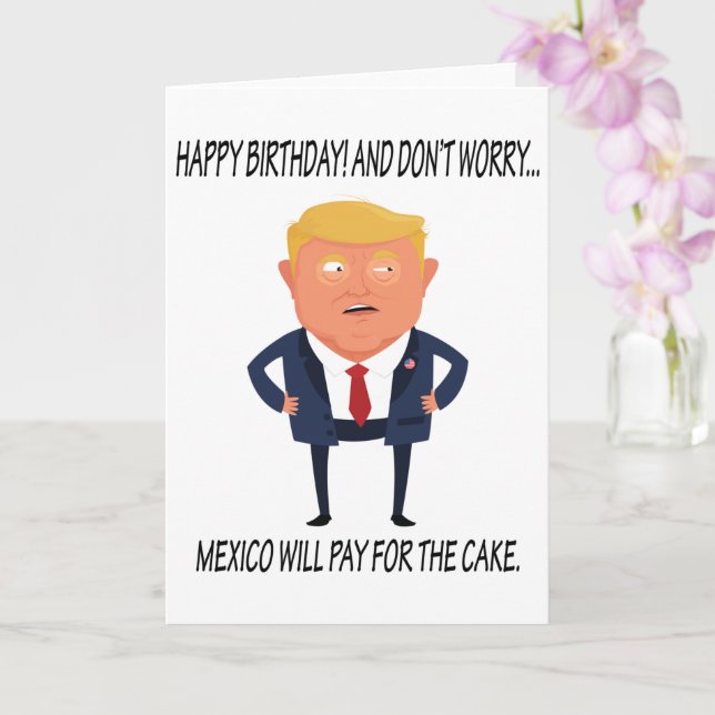 Carte Anniversaire drôle de Trump (Orchidée)
