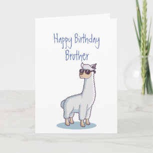 Carte Anniversaire drôle Frère Âge Llama Animal