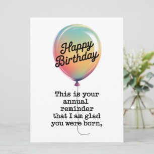 Carte Anniversaire Drôle Je Suis Heureux Que Vous soyez 