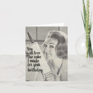 Carte Anniversaire drôle. Rolling Pin dangereux.