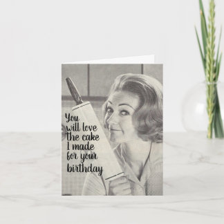 Carte Anniversaire drôle. Rolling Pin dangereux.