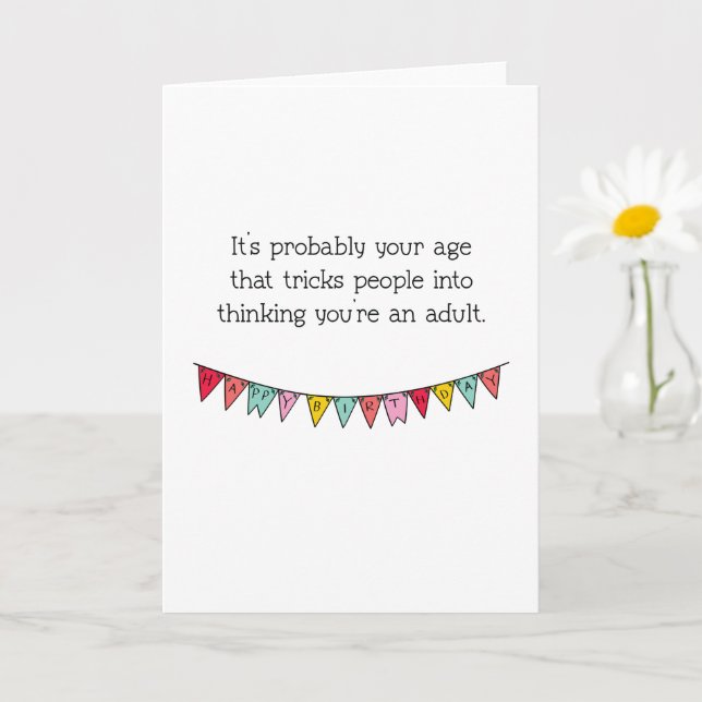 Carte Anniversaire Drôle Vieillissement Joyeux Anniversa (Petite plante)
