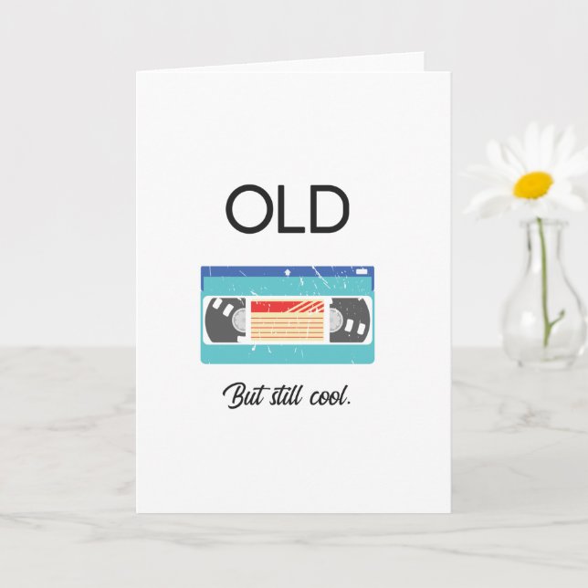 Carte Anniversaire drôle Vieux mais Cool bande rétro (Petite plante)