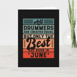 Carte Anniversaire du batteur Vintage Retro Juin