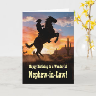Carte Anniversaire du beau-fils avec cow-boy occidental
