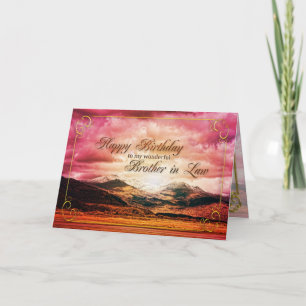Carte Anniversaire du beau-frère, coucher de soleil sur 
