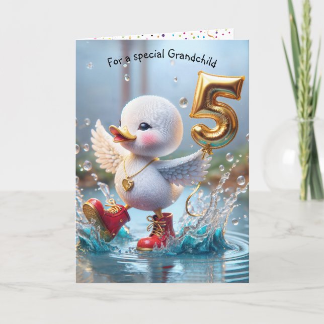 Carte Anniversaire du canard pour petit-enfant (Devant)