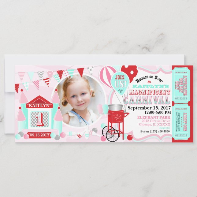 Carte Anniversaire du Carnaval de la Maison de Bounce Ro (Devant)