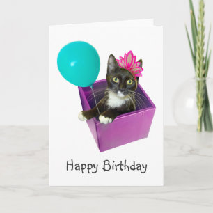 Carte Anniversaire du chat de Tuxedo