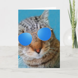 Carte Anniversaire du chat super Cool