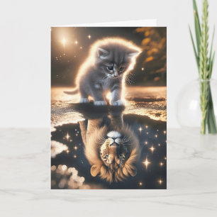 Carte Anniversaire du chaton et du lion