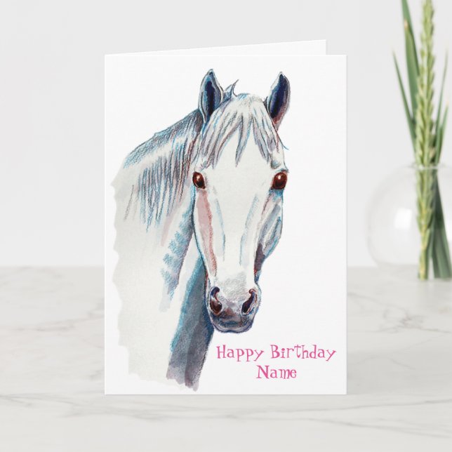 Carte Anniversaire du Cheval Blanc (Devant)