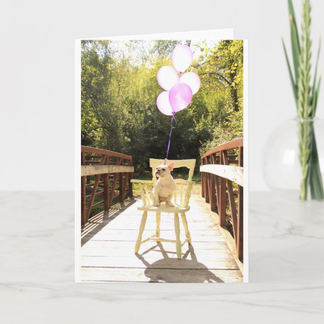 Carte Anniversaire du Chien à Balle de Charme (Devant)