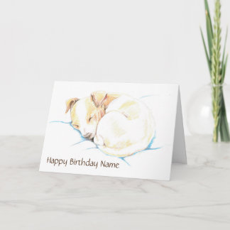 Carte Anniversaire du chien coquelicot de Cube Jack Russ