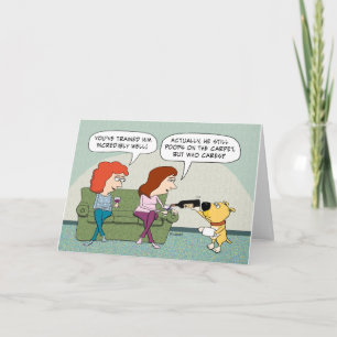 Carte Anniversaire Du Chien Qui Sert Le Vin, Bien Entraî