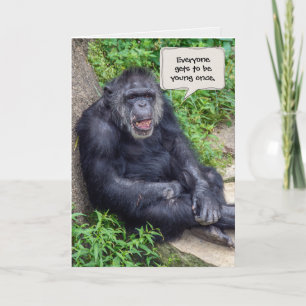 Carte Anniversaire du chimpanzé Vieillir