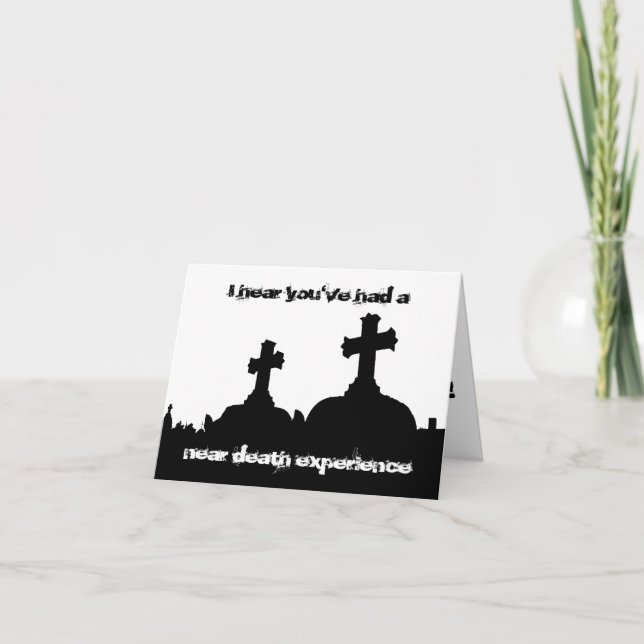 Carte Anniversaire du cimetière d'humour tordu (Devant)