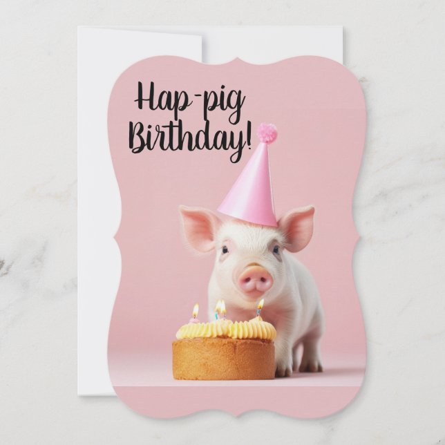 Carte Anniversaire du cochon de lait ! (Devant)