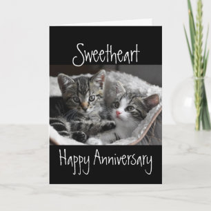 Carte Anniversaire du coeur du coeur du coeur du chat an