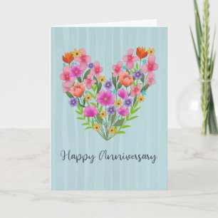 Carte Anniversaire du coeur floral