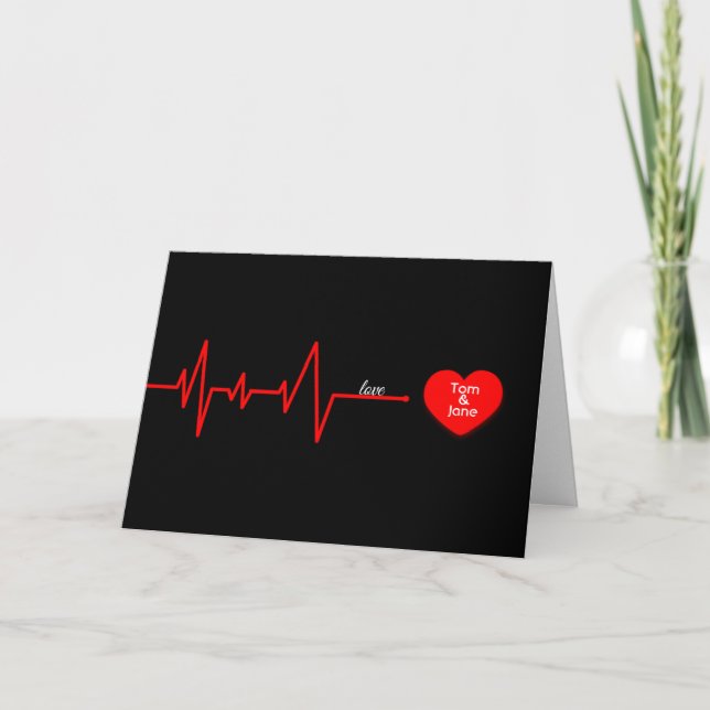 Carte Anniversaire du coeur rouge (Devant)