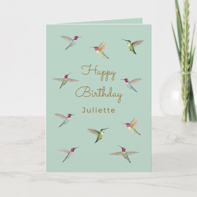 Carte Anniversaire du colibri d'Anna (Devant)