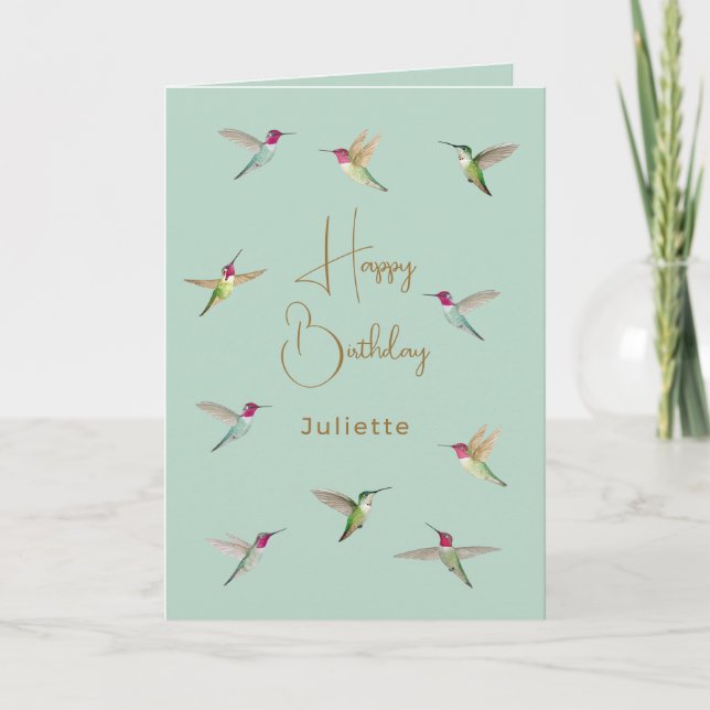 Carte Anniversaire du colibri d'Anna (Devant)