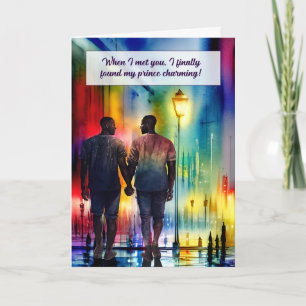 Carte Anniversaire du conjoint gay afro-américain arc-en