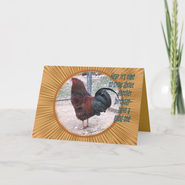 Carte Anniversaire du coq-personnaliser (Devant)