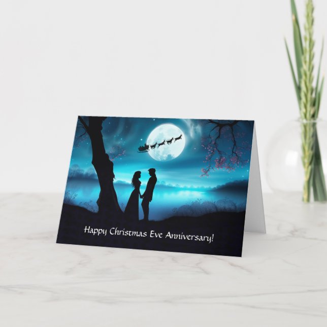 Carte Anniversaire du couple de la veille de Noël au cla (Devant)