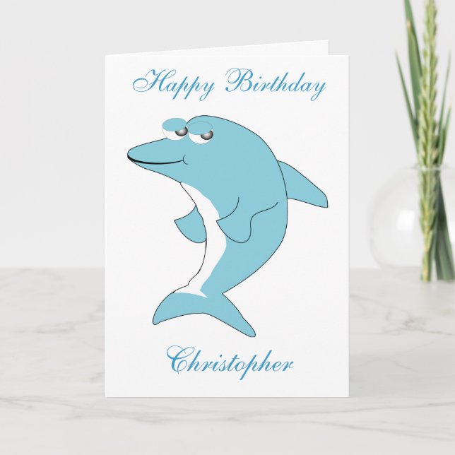 Carte Anniversaire du dauphin (Devant)
