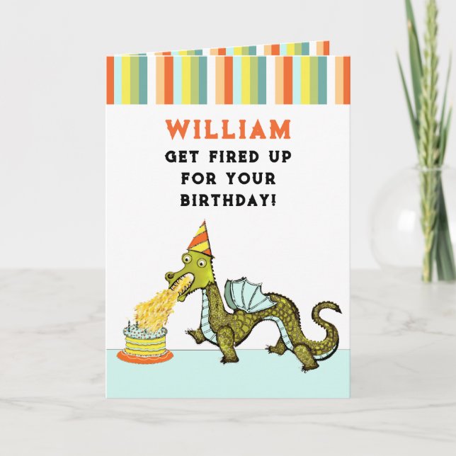 Carte Anniversaire du dragon personnalisé (Devant)