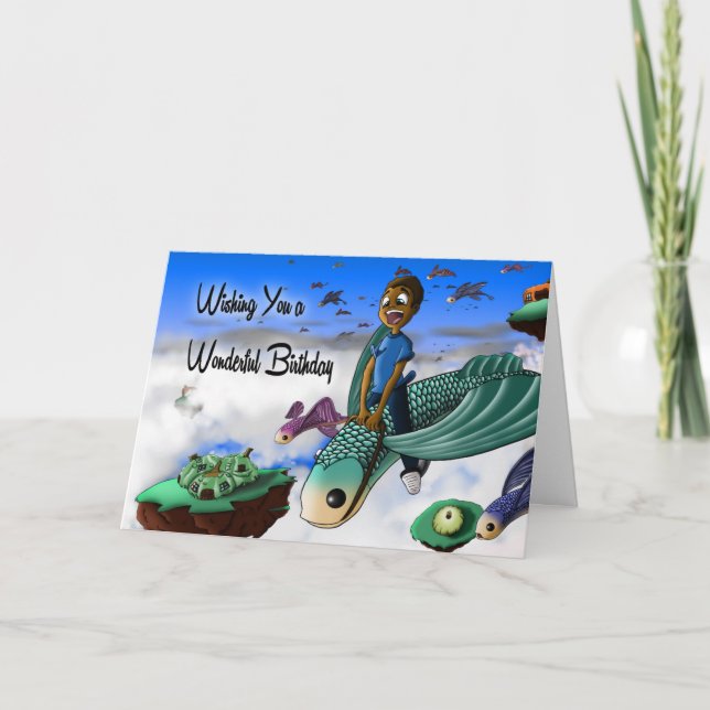 Carte Anniversaire du garçon afro-américain (Devant)