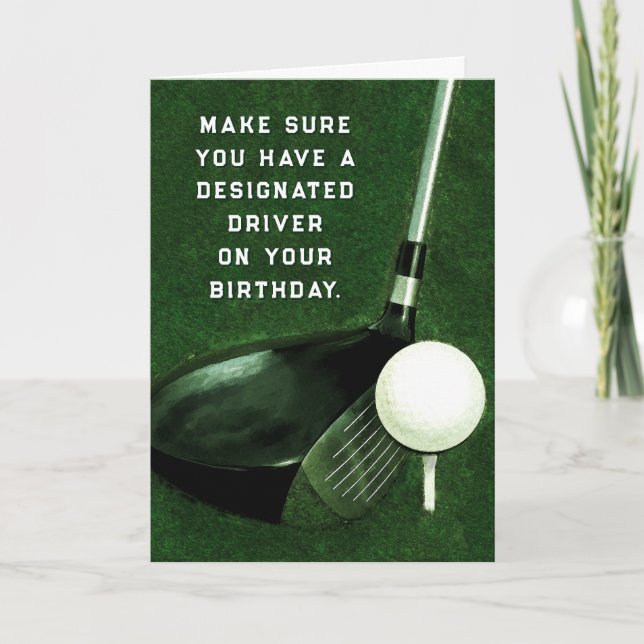 Carte Anniversaire du golf personnalisé (Devant)
