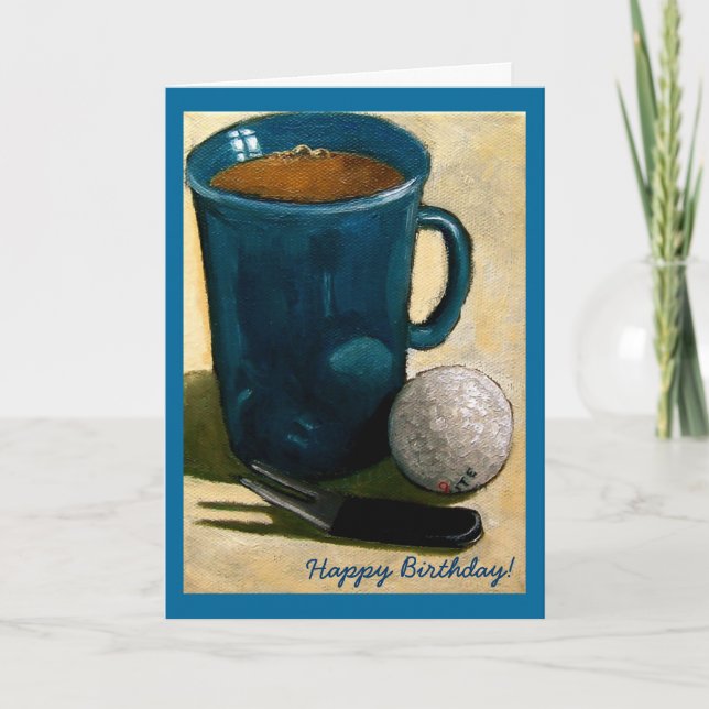 Carte Anniversaire du golfeur : Peinture de la balle de  (Devant)