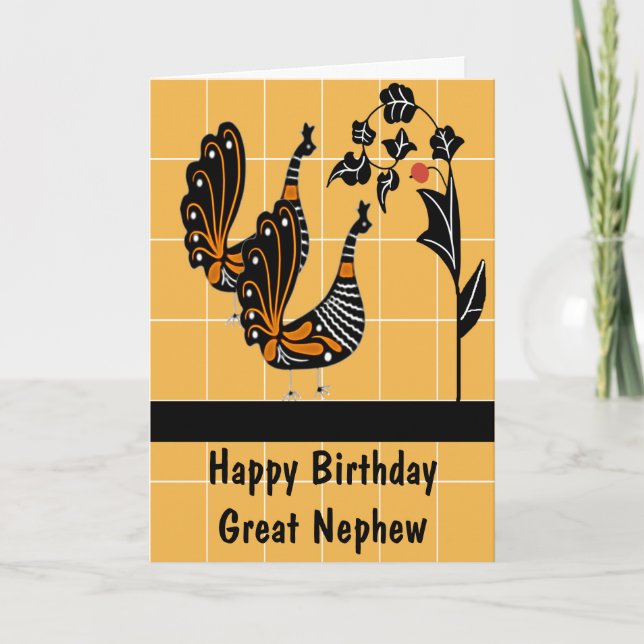 Carte Anniversaire du Grand Nephew avec Peacocks (Devant)